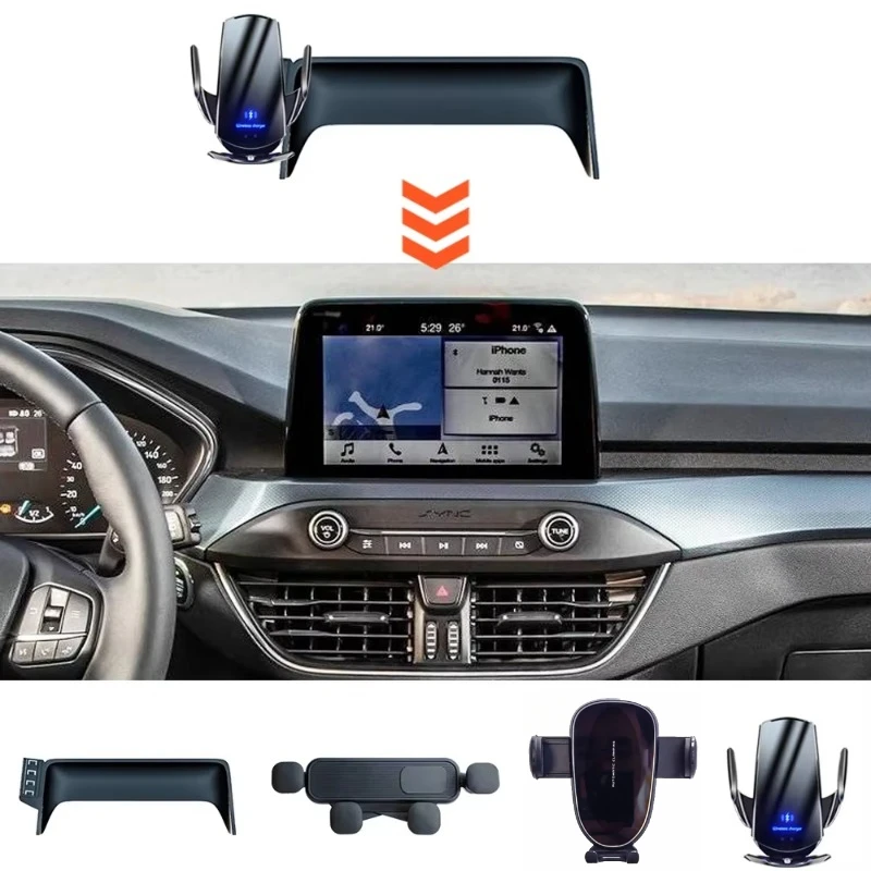 

Автомобильный держатель телефона для Ford Focus 2019 2020 8,0-дюймовый экран с фиксированным навигационным кронштейном, мобильная гравитационная связь, автомобильные аксессуары