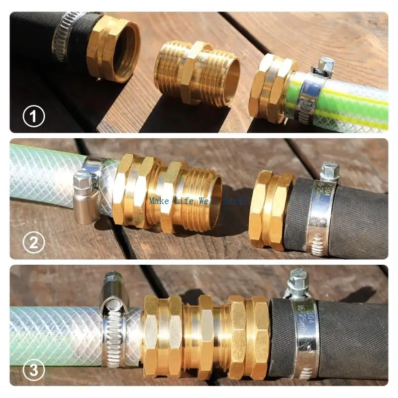 

2Pcs Hose Connector 3/4inch Double Male/Female Threads Quick Connector