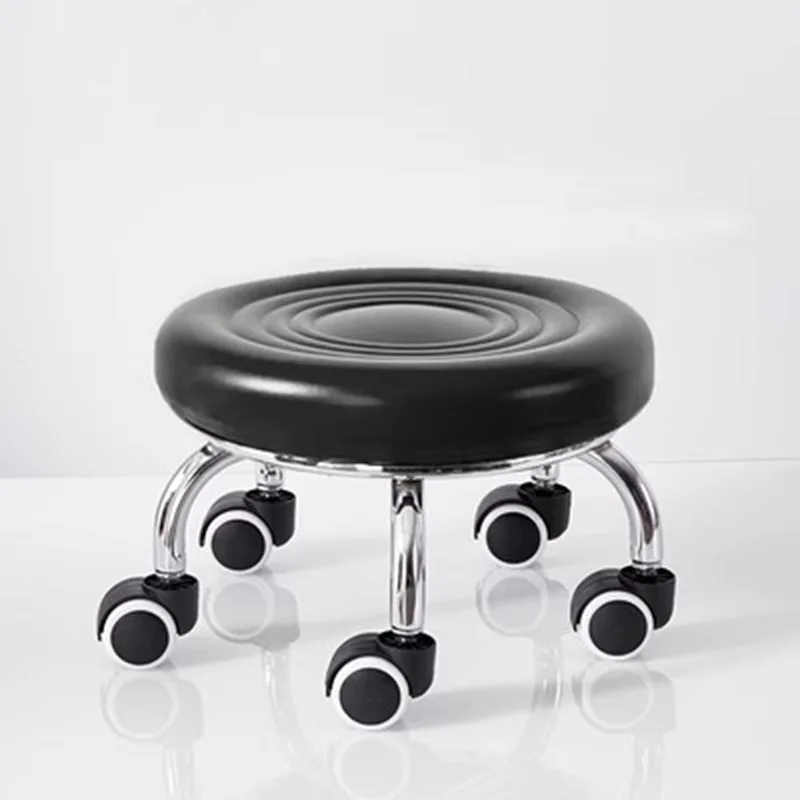 

Iron frame with wheels small chair beautiful seam pulley stool household with baby toddler rotating chair casual mobile small