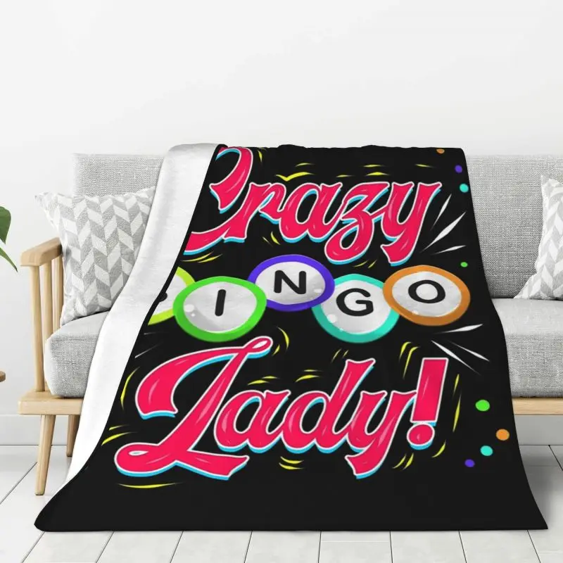 

Custom 3D Printed Lucky Game Crazy Bingo Lady Gambling Player Blankets Comfortable Soft Flannel Winter Throw Blanket Travel Bed
