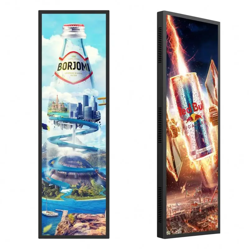 Intelligent Split Screen 19 24 28 37 Inch Digital Shelf Displays Ultra Wide Stretched Bar Lcd Advertising Display