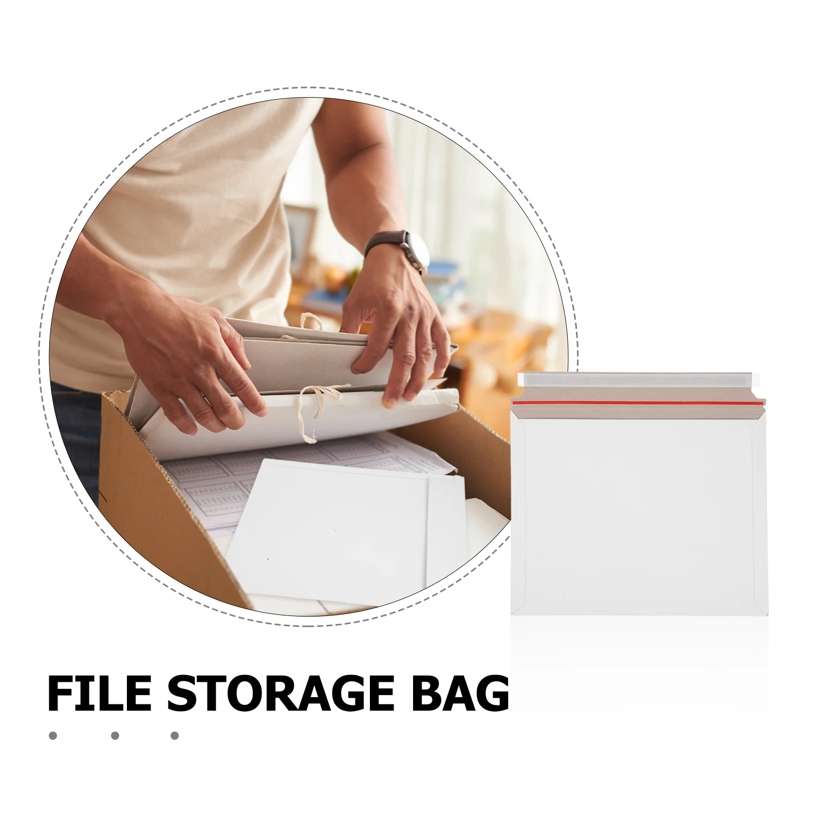 20pcs Flat Cardboard Mailers Self Sealing Document Envelopes For Shipping Files Rigid Packaging Folder Mailing Bags