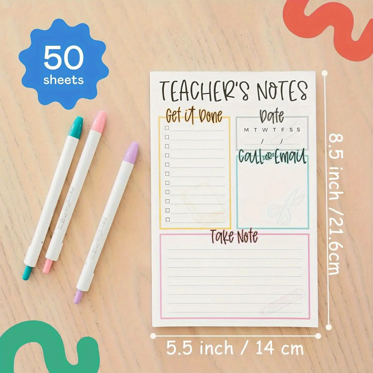 1/2 Sets Teacher'S Notebook Clear Records To Do List Essential Stationery For Teacher'S Day Family Gifts Back To School Supplies
