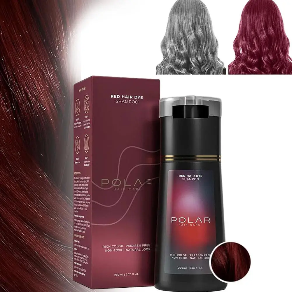 2026 Haarfärbeshampoo für graues Haar für Frauen und Männer, natürliches Haarfärbeset, semi-permanentes Haarfärbeshampoo, Schwarz, Braun, Lila, 200ml – Detail 10