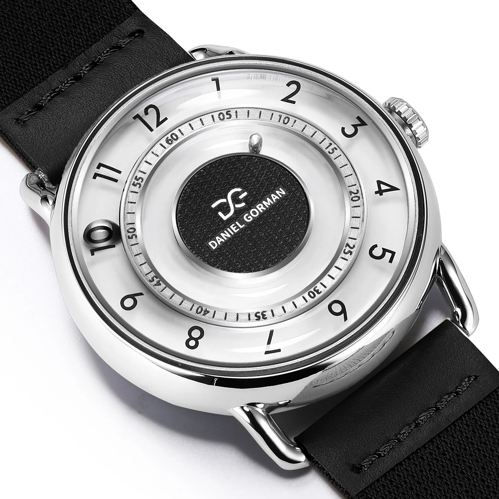 

Daniel Gorman Watch Japan Quartz VX32E Thickened Curved Glass MAGNETIC TRAJECTORY Leather & Nylon Straps