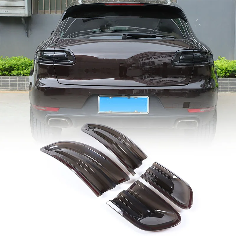 For Porsche Macan 2014-2017 ABS Smoke Black Car Rear Light Hoods Cover Trim Tail Lamp Rear Turn Signal Sticker Auto Accessories