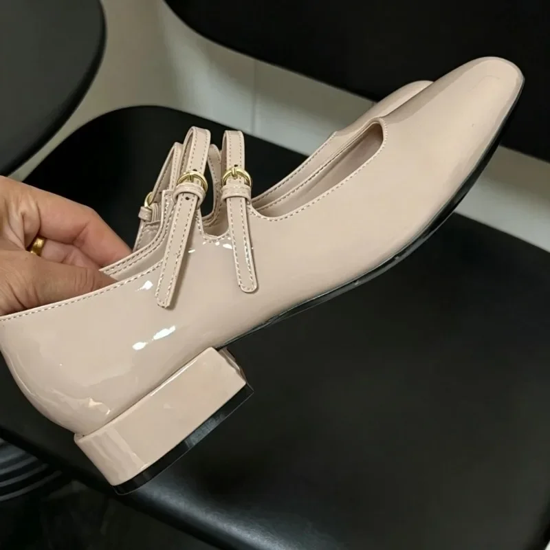 2026 SS Women Handmade Patent Leather Mary Jane Shoes Cowhide Upper Sheepskin Lining Casual Daily Walking Holiday Gift Footwear
