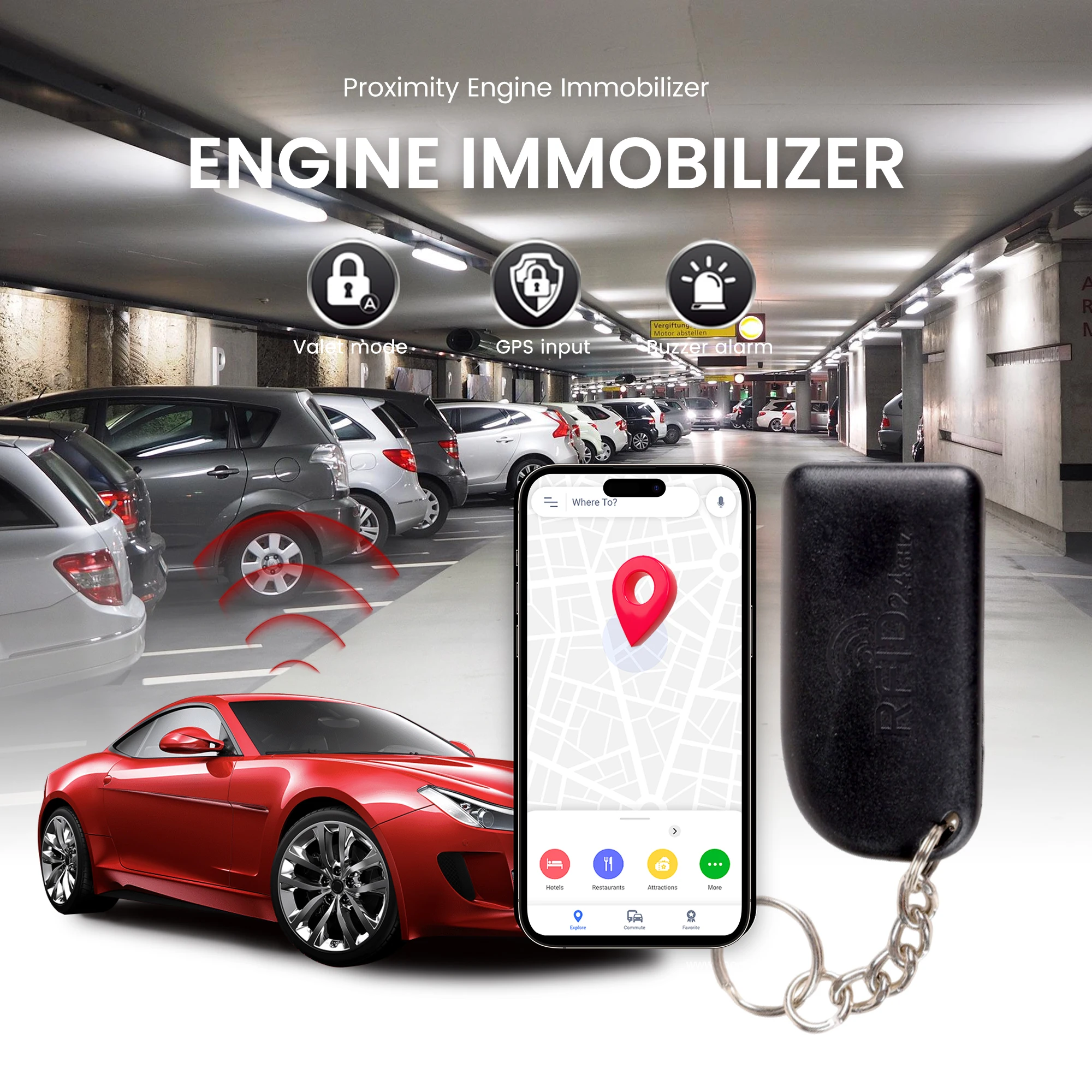 Universal Intelligent Pke Alarm Remote Engine Start Proximity Engine Immobilizer