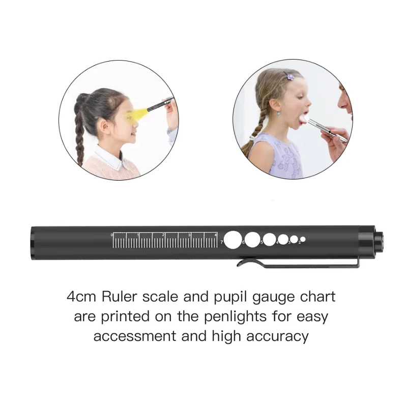 Rechargeable LED Flashlight  Portable LED Medical  Pen Light Mini Nursing Flashlight with Stainless Steel Clip Pocket Flashlight