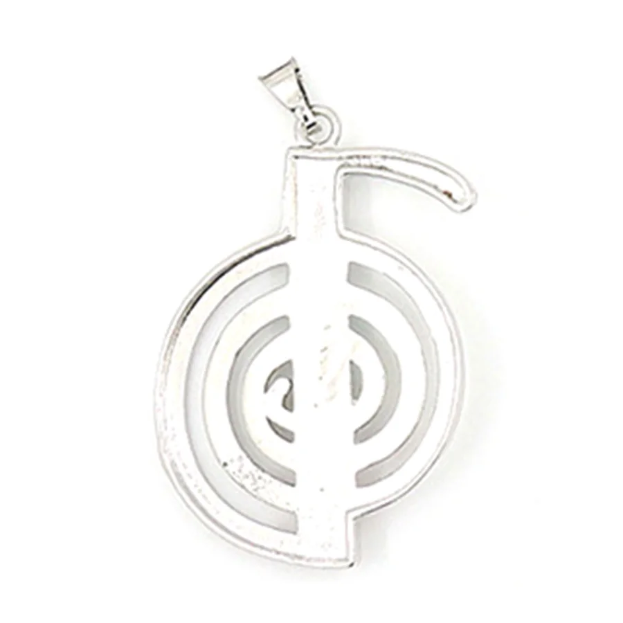 Silver Plated Natural Chakra ReiKi Stone Beads Energy Symbol Healing Crystal Balance Chakra Pendant Divination Jewelry No Chain