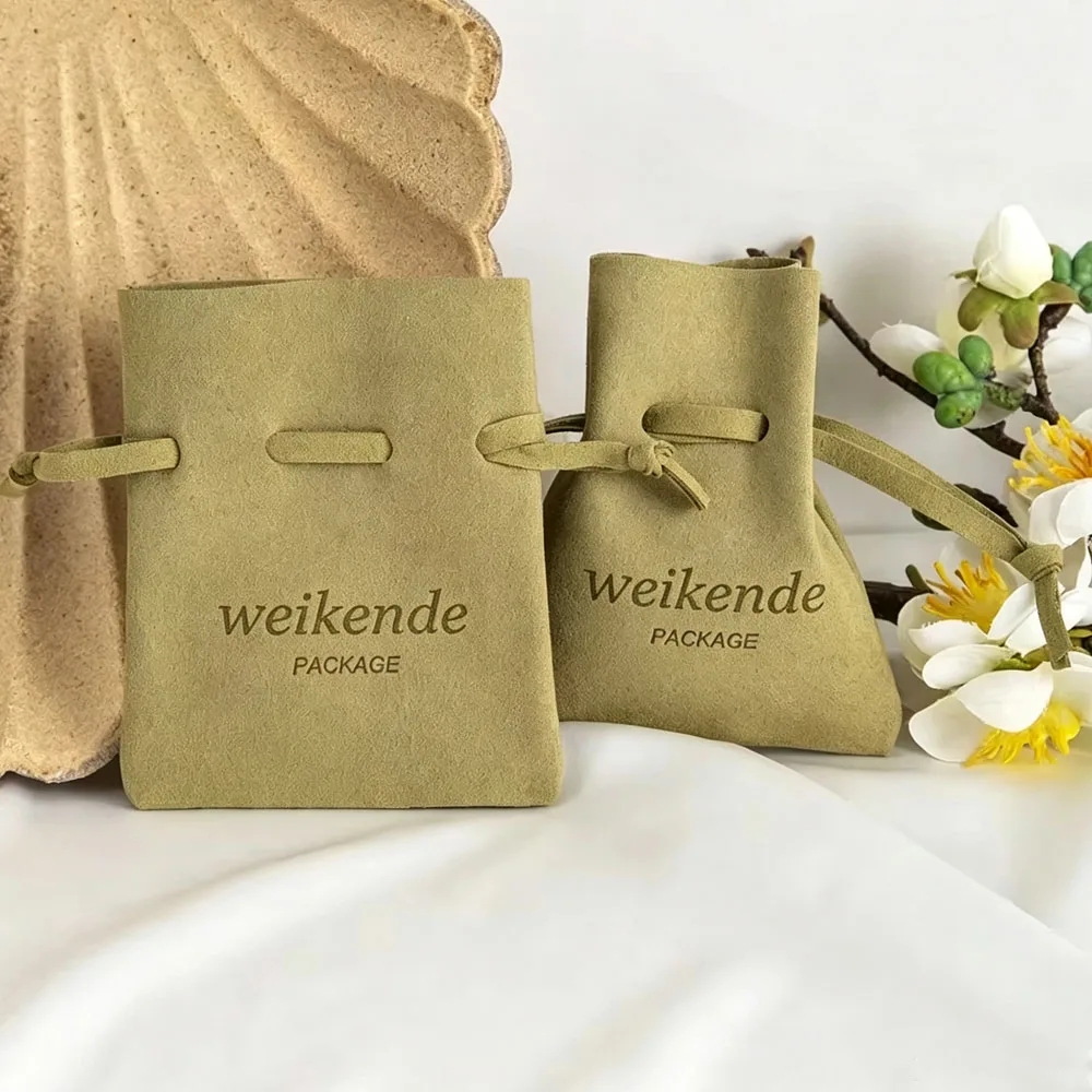 100Pcs/lot Superior Customized Microfiber Drawstring Gift Packaging Bag Coin Key Earring Perfume Storage Pouch Party Snack Pouch