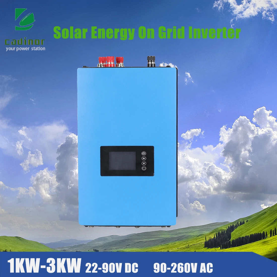 

1KW 2KW MPPT Solar Inverter With Power limiter for Solar Panel or Battery Discharge DC 25V-60V/DC 45-90V Pure Sine Wave
