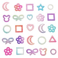 About 190pcs ABS Phantom Colored Gradient Five Pointed Star Bow Pearl Patch Accessories DIY Handmade Phone Case Jewelry Material
