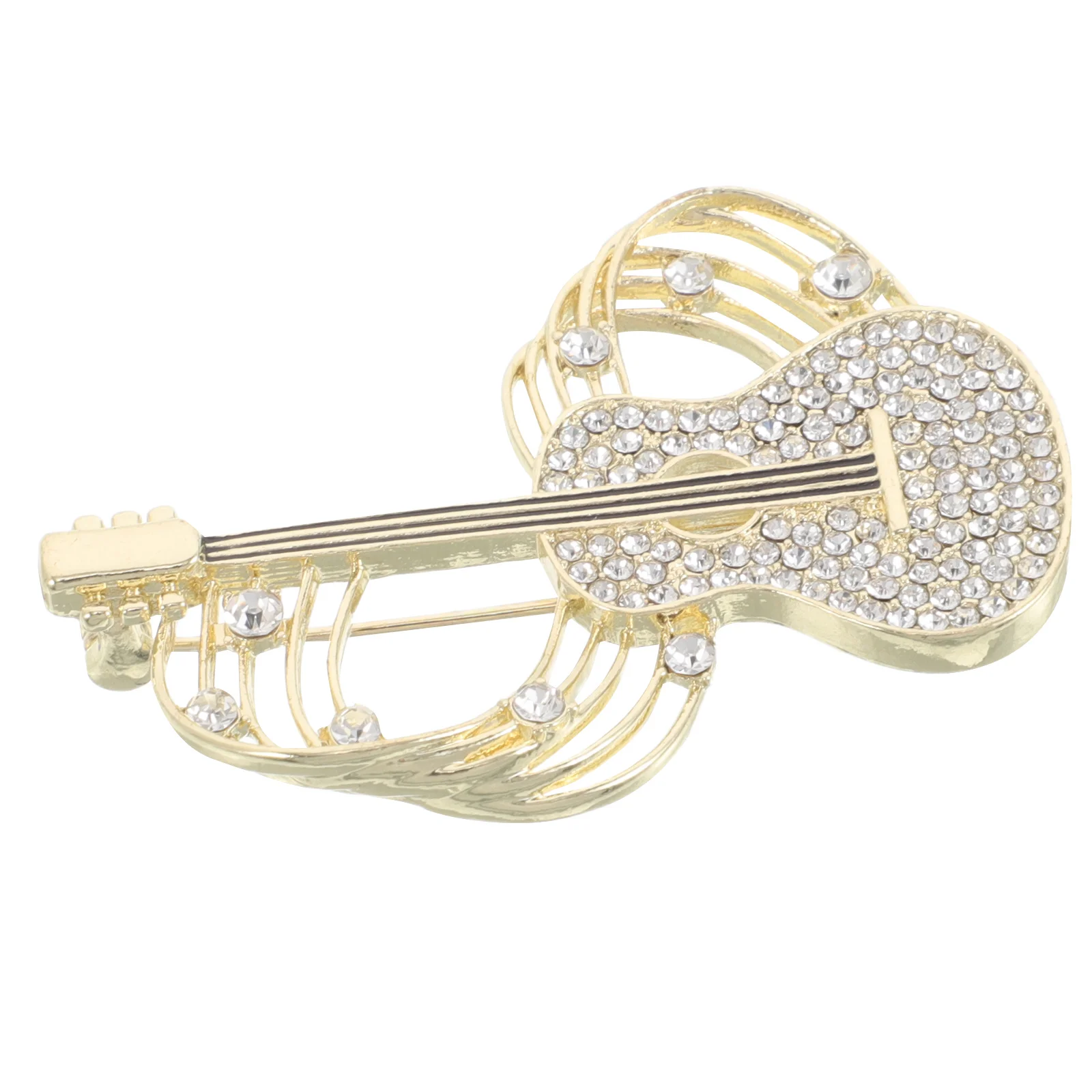 

Rhinestone Violin Vintage Music Note Lapel Pin Mini Musical Instrument Brooch for Women Daily Wear Formal Events Zinc Alloy