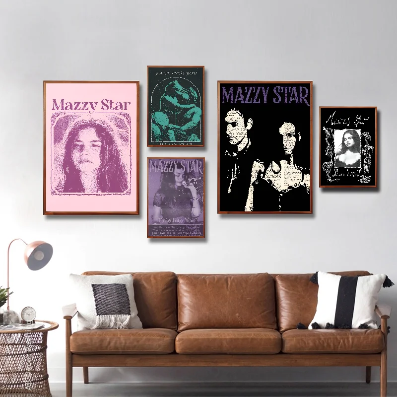 80s Nordic Pop Music Album Mazzy Star Poster Self-adhesive Art Waterproof Paper Sticker Coffee House Bar Room Wall Decor