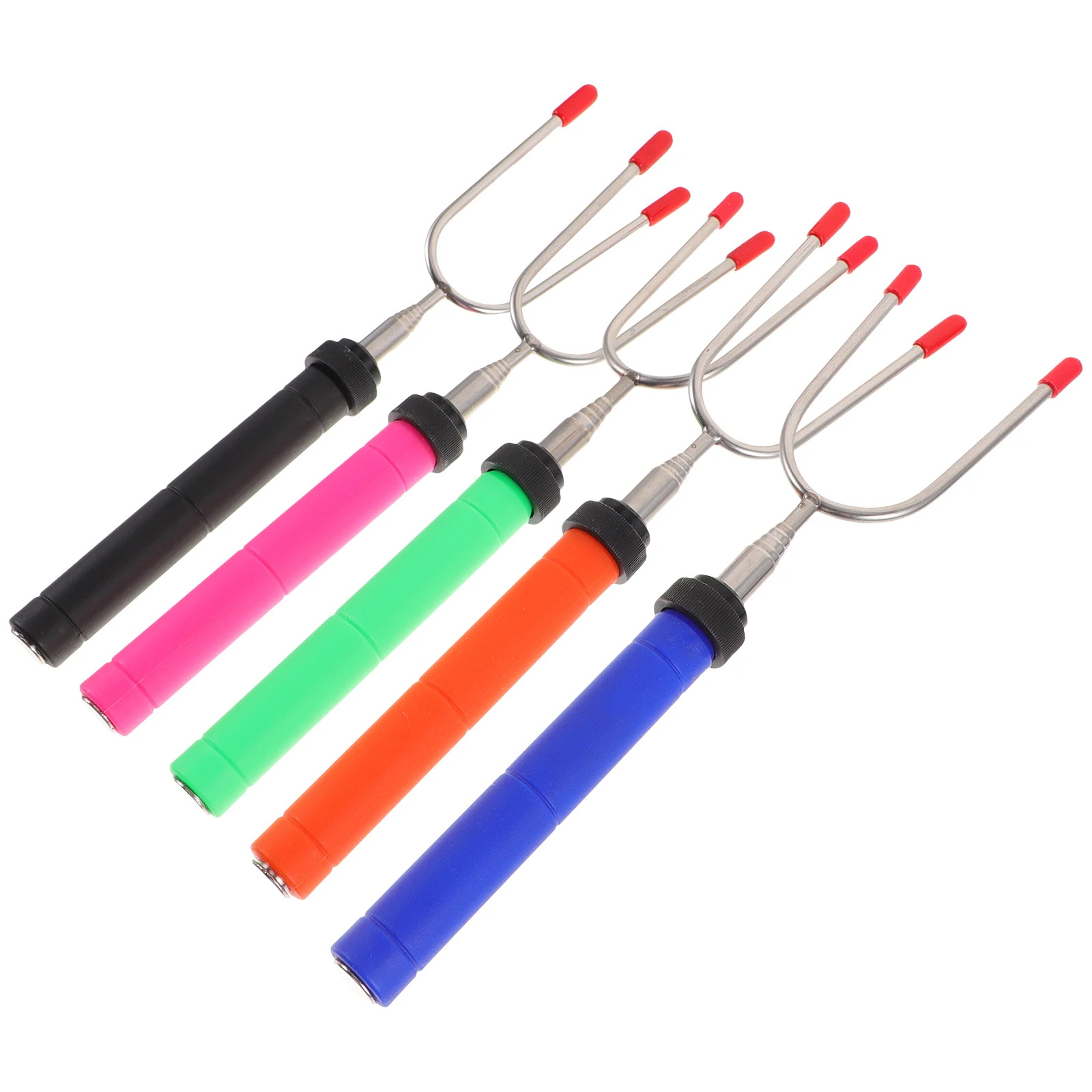 

5 Pcs BBQ Fork Set Stainless Steel Flexible Skewers Hot Dog Canvas Stick Marshmallow Roasting Grilling Tool Reusable Kitchen