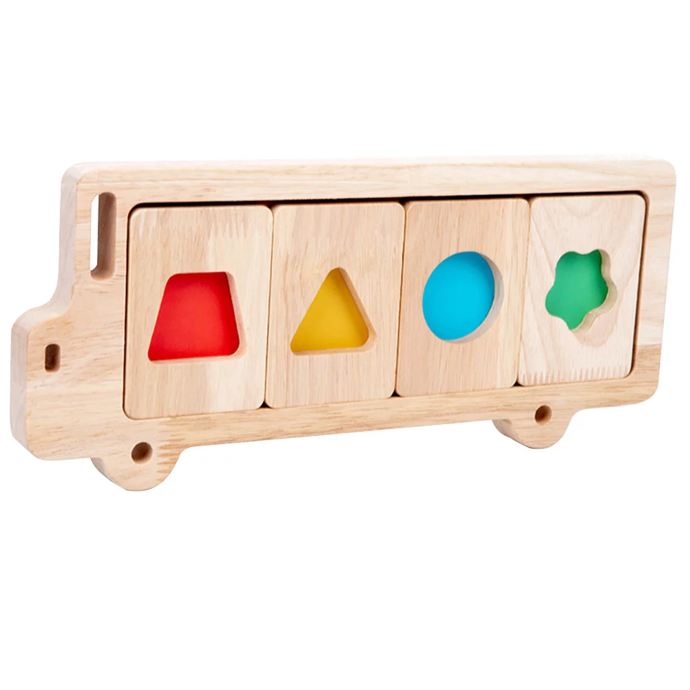1세트 나무 기하학 모양 퍼즐 색상 학습 퍼즐 어린이용 모양 맞추기 보드 유아 분류 게임 조기 교육용