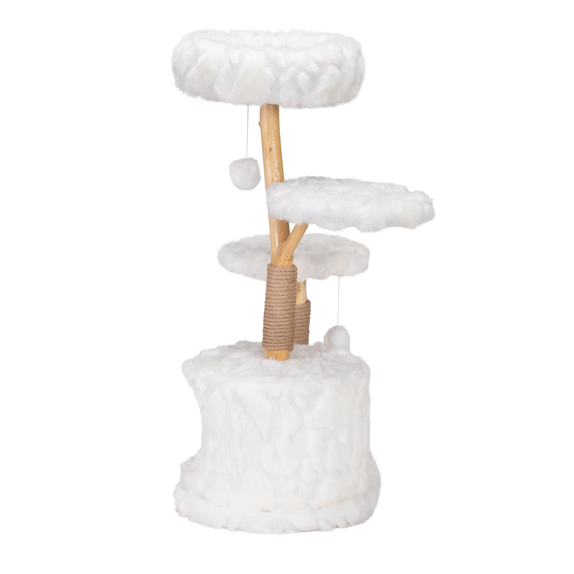 Árbol moderno para gatos, torre de rama Natural, condominio de lujo, muebles para gatos interiores, regalo para gatitos, blanco