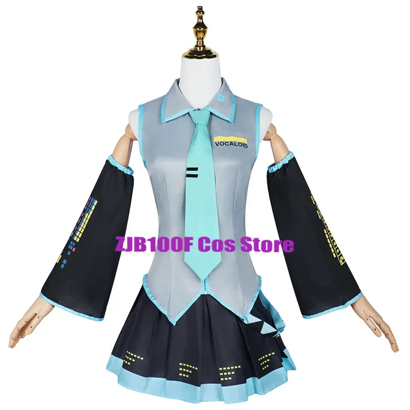 4 Colors Vocaloid Cosplay Anime Mikuku Maid Dress Wig Beginner Future Cosplay Costume Halloween Party Outfit for Women Men