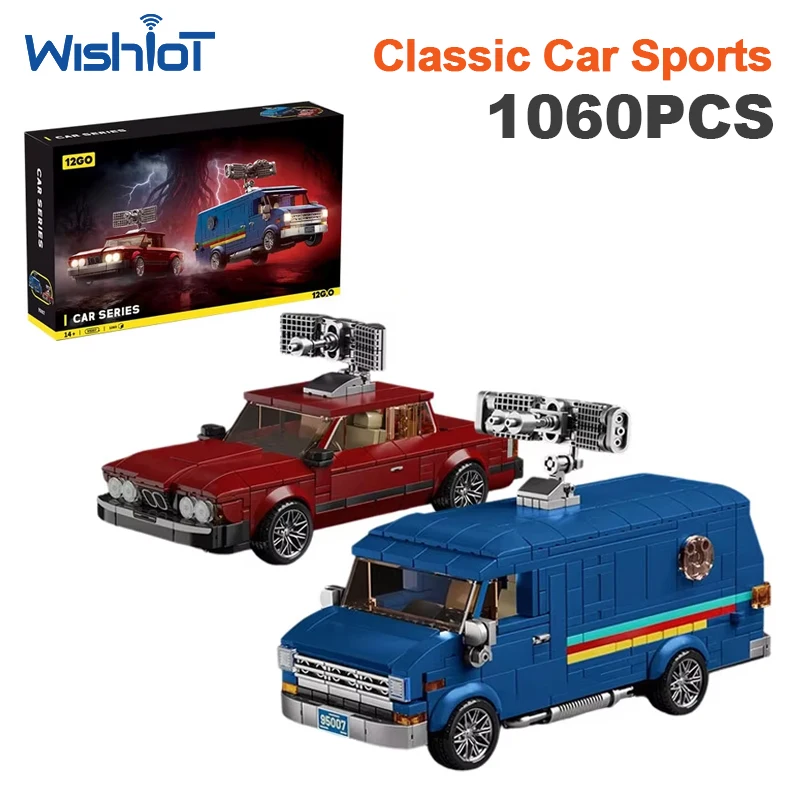 1060Pcs 95007 Building Blocks Red Blue Classic Car Sports Vehicle Off Road Model Kit DIY Bricks Toy For Kids Christmas Gift