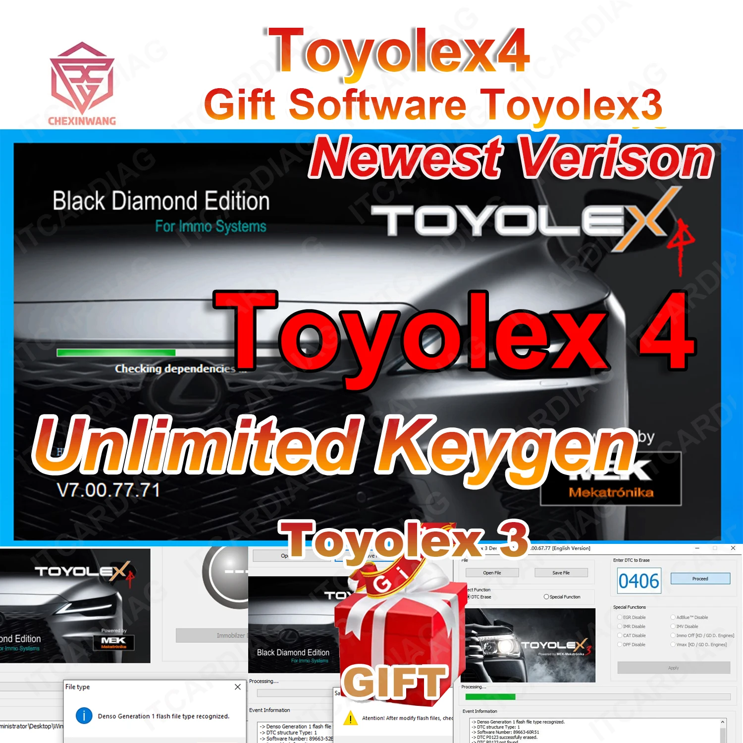 Toyolex4 Toyolex 4 with Unlimited Keygen for Denso for Lexus Mascheramento Car DTC Disable SoftwareTool PK Toyolex3 Toyolex 3