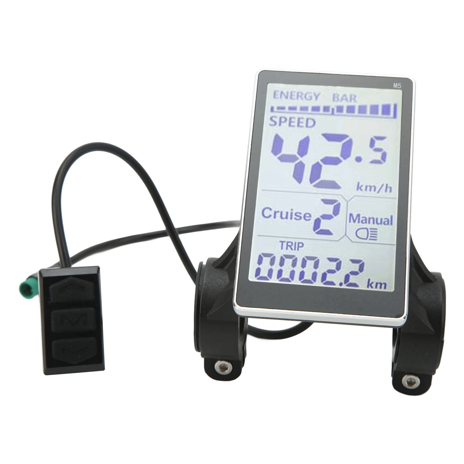 Electric Bike LCD Meter 5 Pin 24V 36V 48V 60V Universal E Scooter M5 LCD Panel Screen for 31.8 22.2mm Electric Bikes