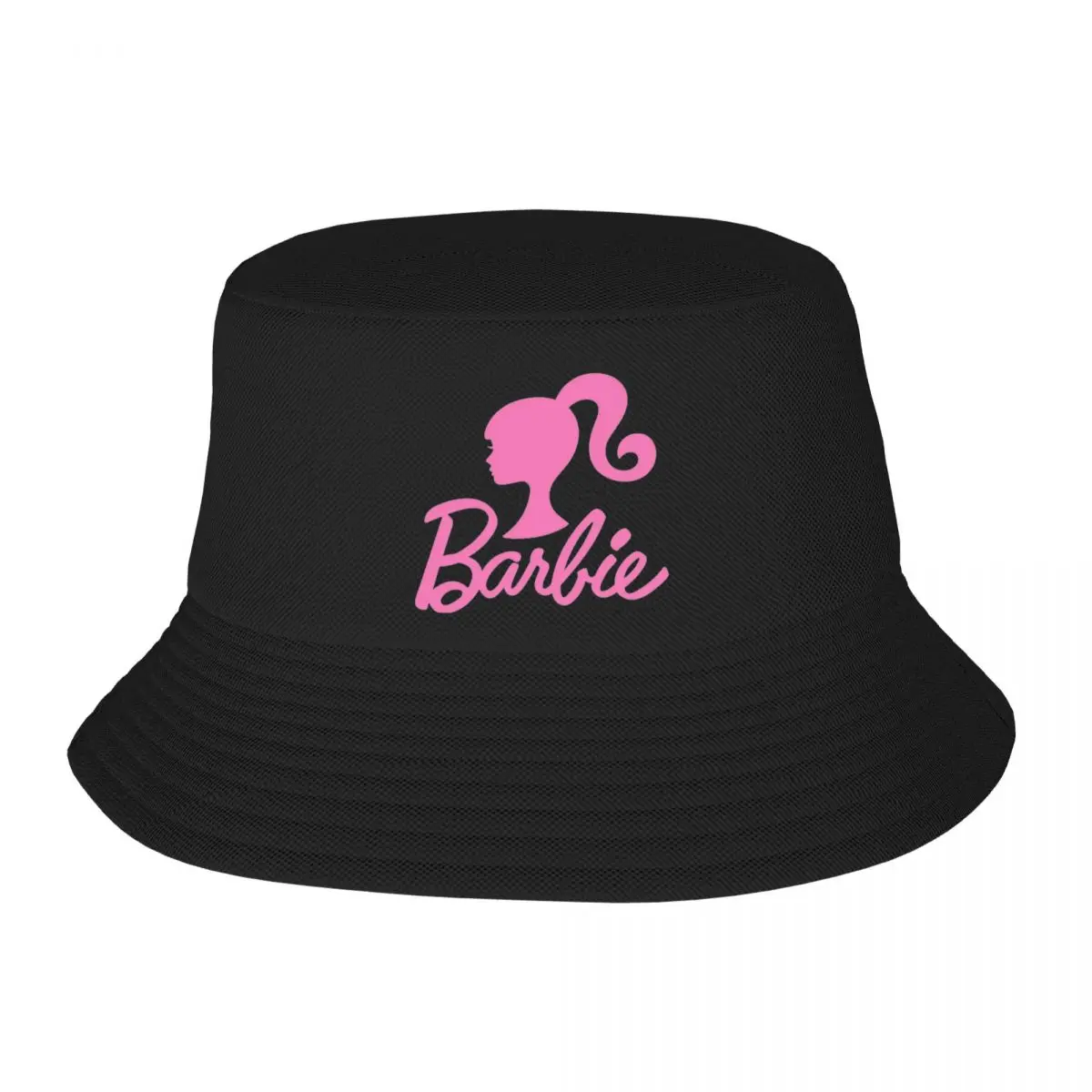 Fashion Bucket Hat Barbie Pink Logo Bob Hat Men Women Cotton Fisherman Caps Barbi Reversible Fisherman Hat Autumn