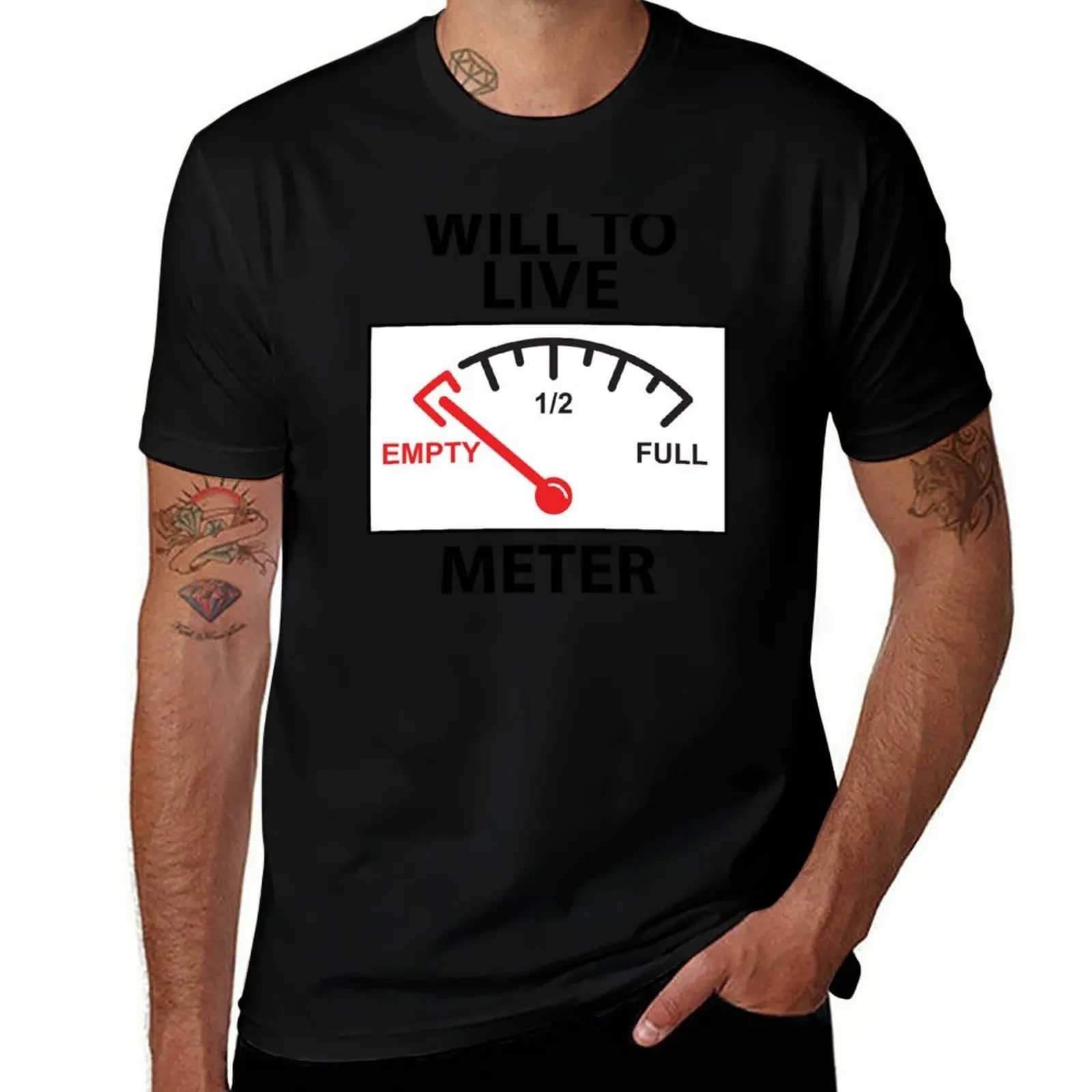 WILL TO LIVE METER T-Shirt Comfortable Workout Short Sleeve Shirt T-Shirt