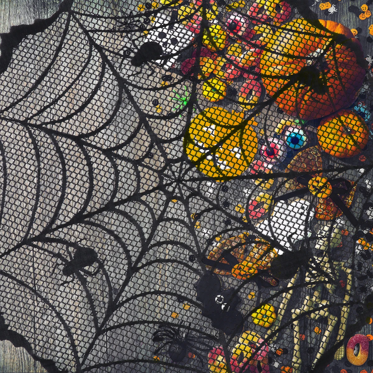 

Black Round Tablecloth Spider Web Cloths Halloween Party Decorations Tablecloths