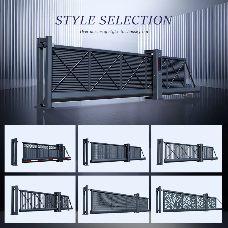 Modern New Deign Factory Price Aluminum Alloy Security Gates Automatic Cantilever Sliding Gate Outdoor for House