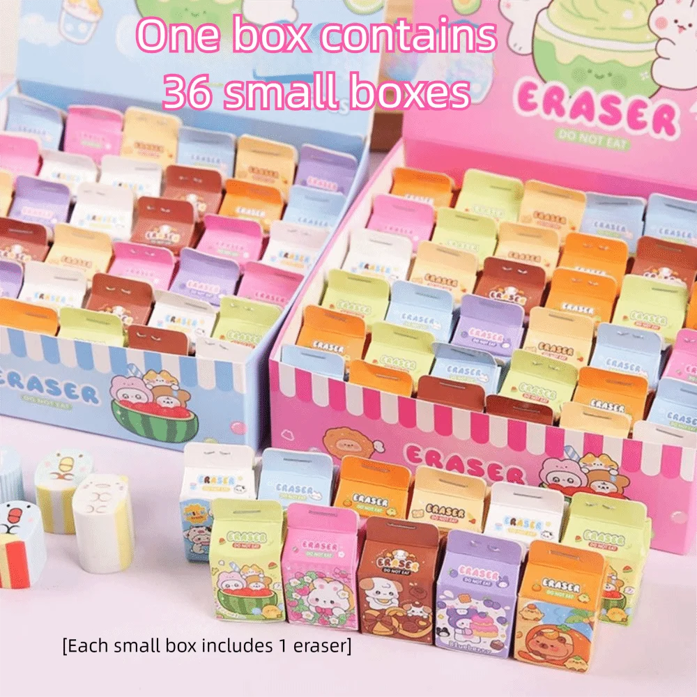 Without Leaving Marks Milk Box Eraser Correction Stationery Learning Prize Pencil Eraser Rubber Eraser School Office
