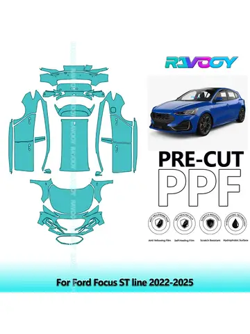 포드 포커스 ST 라인 2022-2025 8.5Mil 페인트 보호 PPF 클리어 브라 키트용 차량 전체