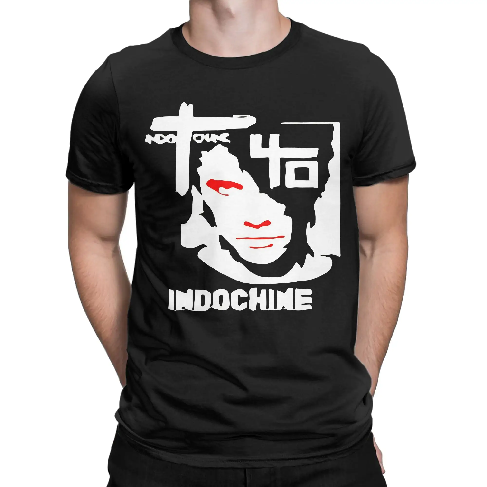 Original Novelty 100% Cotton T-Shirt Indochine Tees Tops For Men