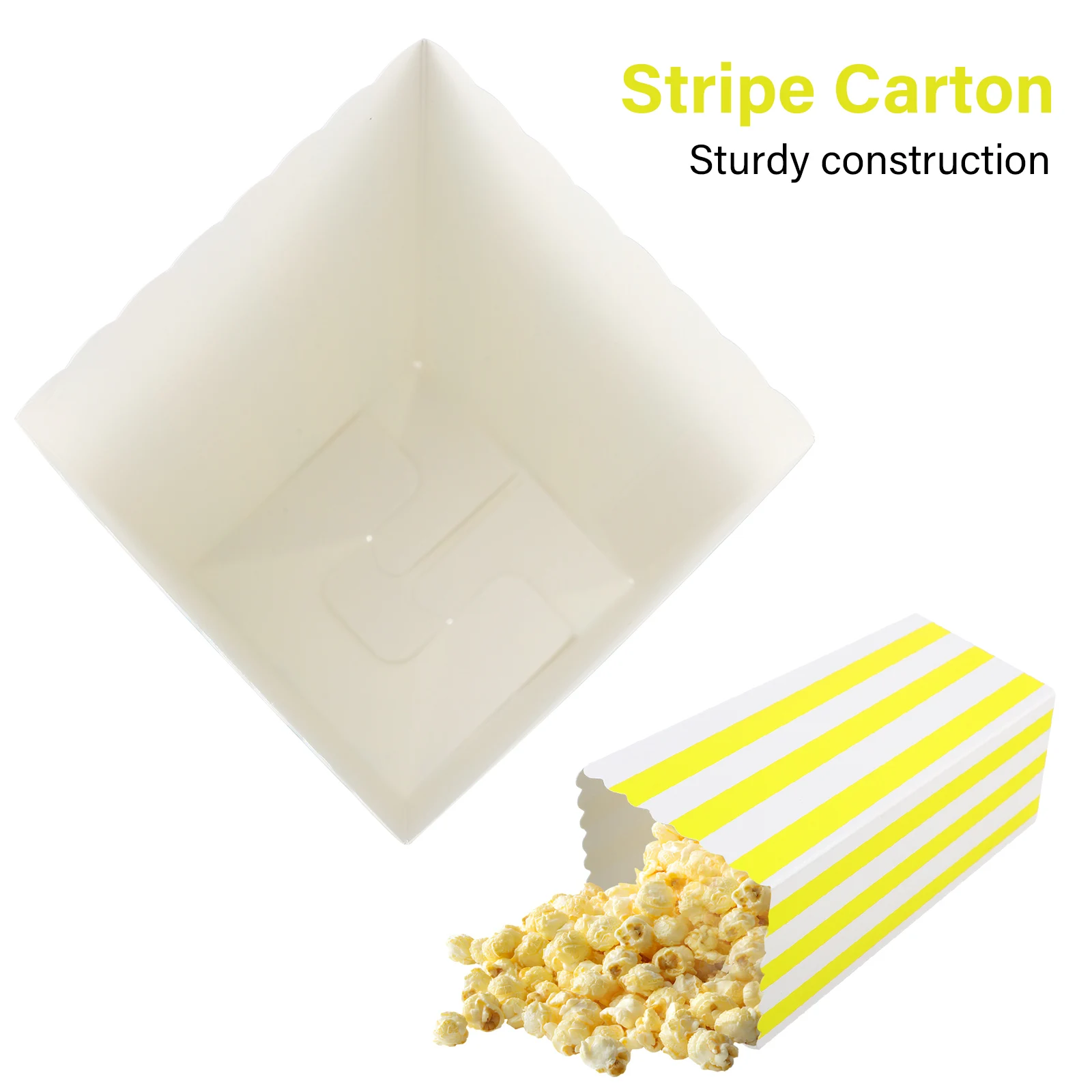 

60 Pcs Striped Paper Box Boxes Creepy Carnival Party Popcorn Food Halloween Colorful 280g White Cardboard Containers Travel