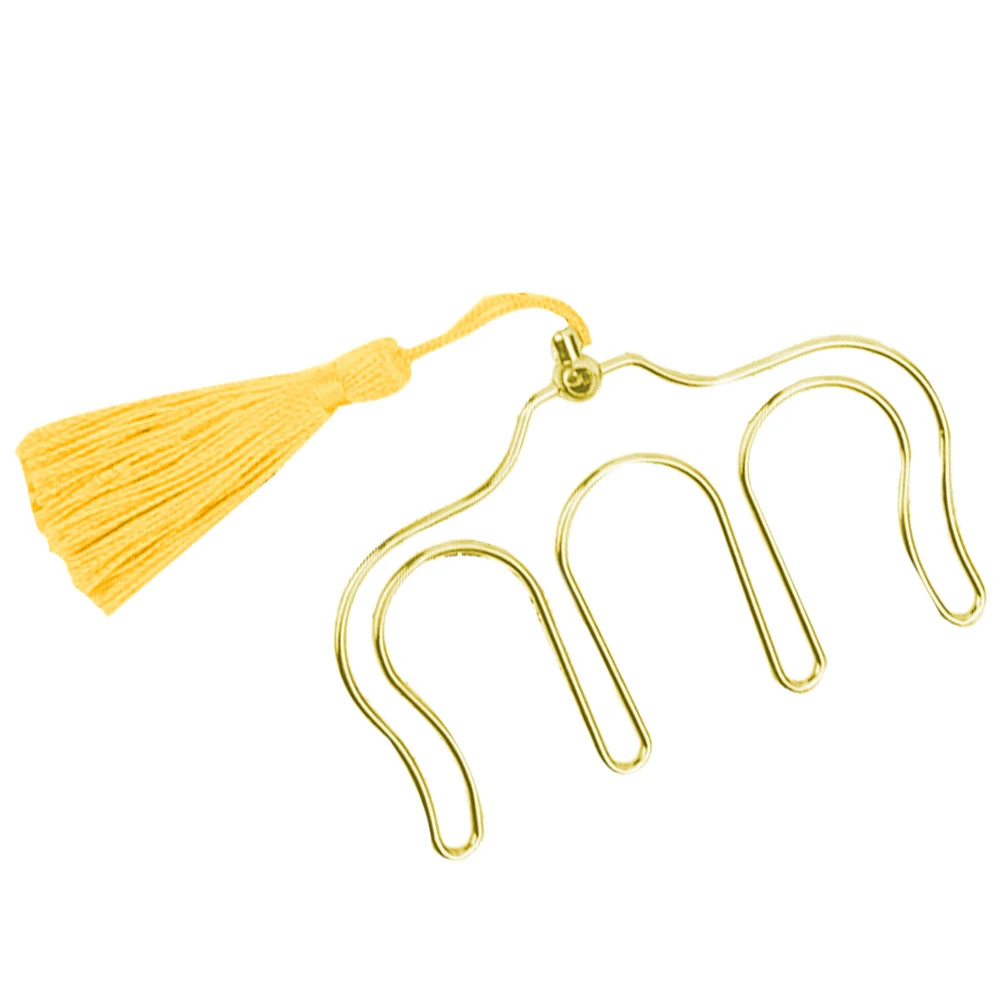 

1Pc Shape Metal Music Book Clip Stationery Hollow Out Music Clip Piano Tabs Clamp Book Page Clips Bookmark (Golden)