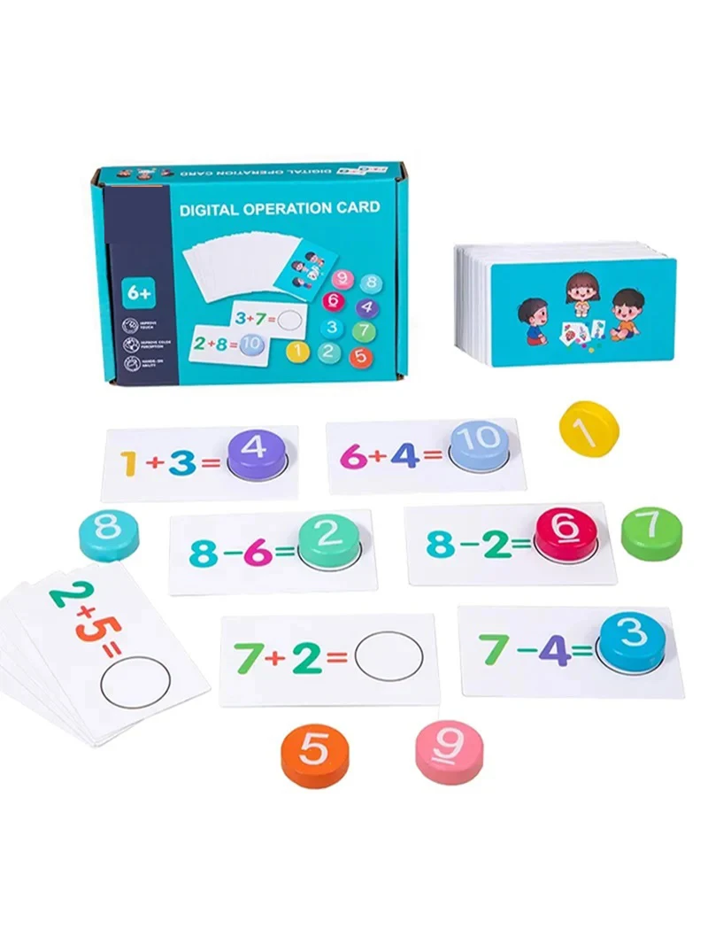 Kids Montessori zabawki matematyczne arytmetyczne gry dopasowujące karty dodatkowe odejmowanie wczesna edukacja parafialnych zabawki dla dzieci liczenia — zdjęcie 2