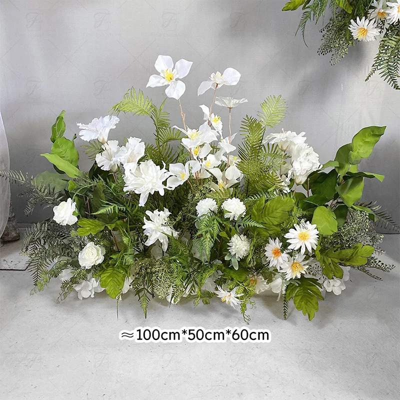 ترتيب الزفاف النباتات الخضراء الزفاف الأبيض الزهور المرحلة زخرفة خلفية #6