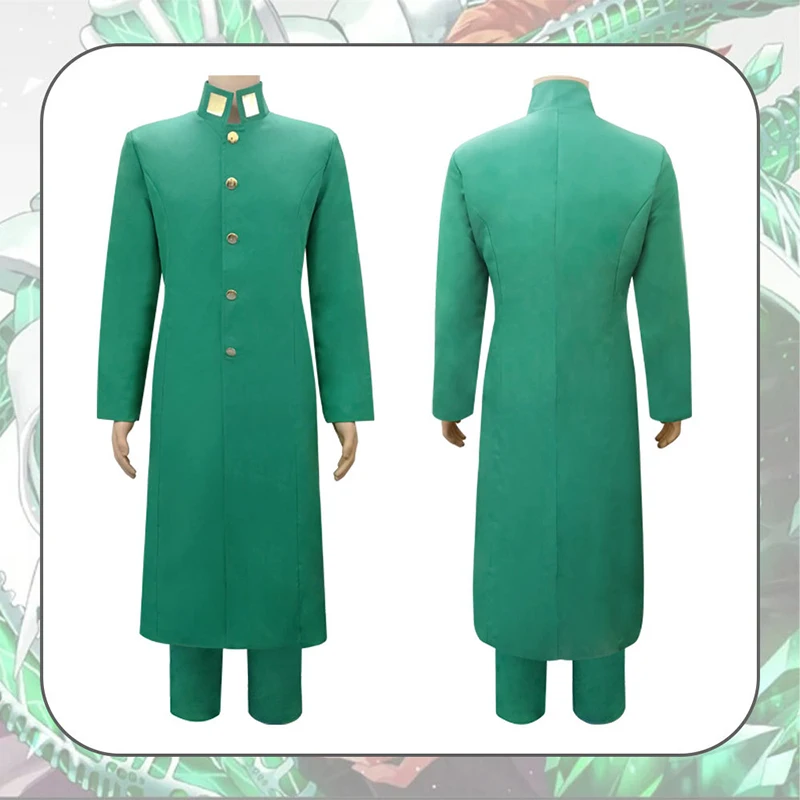 JoJo JoJo's Bizarre Adventure Cosplay Noriaki Kakyoin Cosplay Costume Anime Cosplay Outfits Suits Halloween Party Green Uniforms