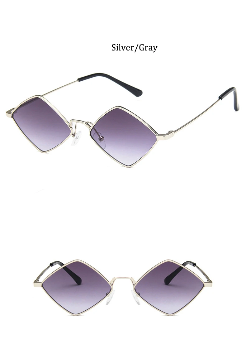 Hipster Polygon Damen-Sonnenbrille Unregelmäßiger Vintage-Rahmen Kleine Rhombus-Form Damen-Sonnenbrille Retro Legierung Brillen Schwarz – Detail 11