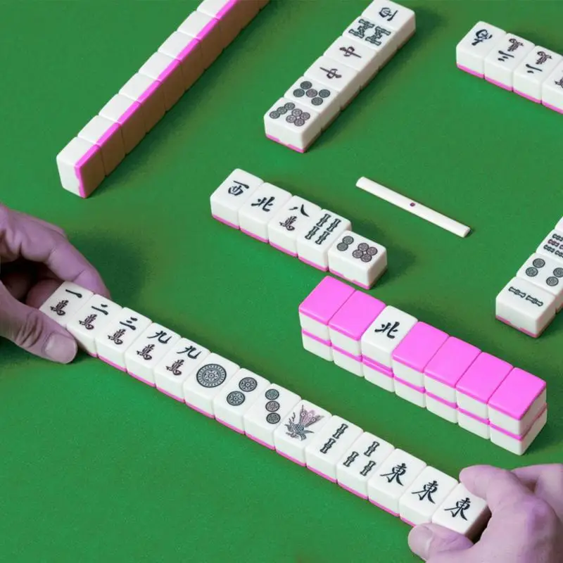 144pcs/set Mini Mahjong Game Professional Chinese Mahjong Game Set Chinese Traditional Multiplayer Play Game For Party