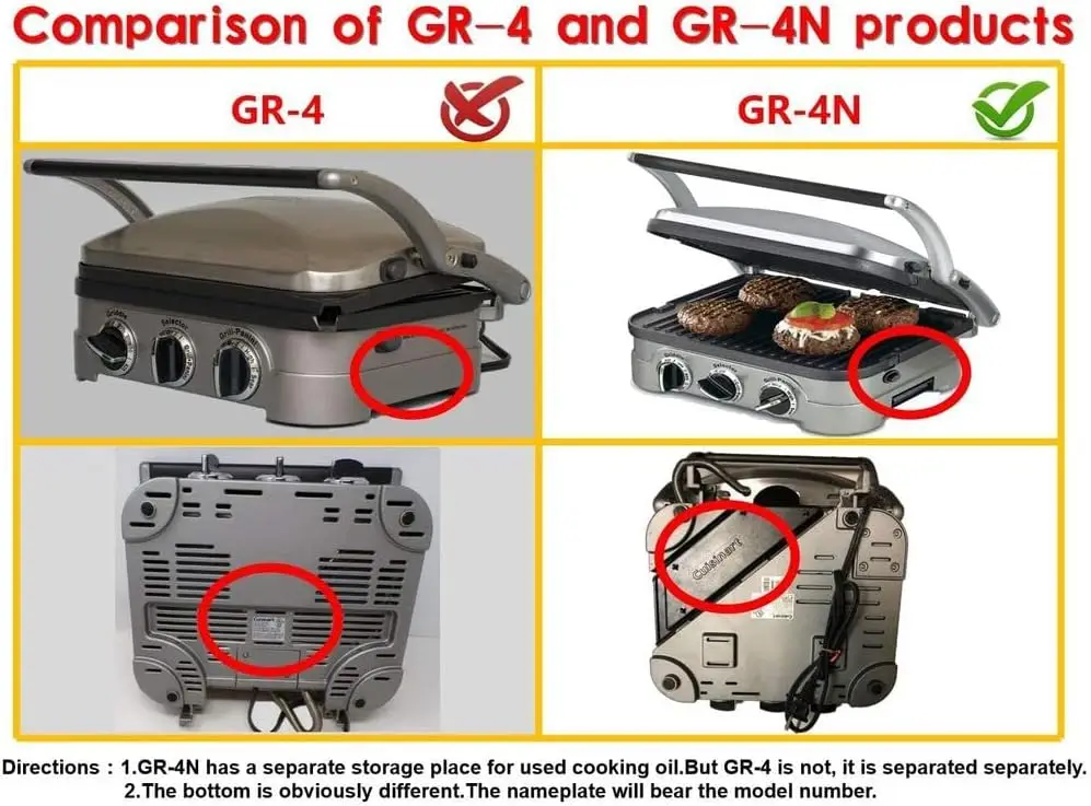 Waffle Plates Only for Cuisinart Griddler GR-4N, GR-5B, GR-6 and GRID-8N Series, Nonstick Coating Baking Waffle Plates by Gvode