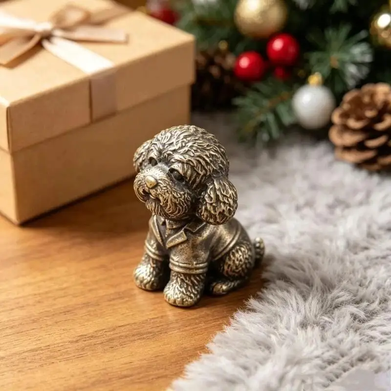 Vintage Dog Figurine Exquisite Carving Durable Alloy Build For Home Decor Dog Lover Gifts