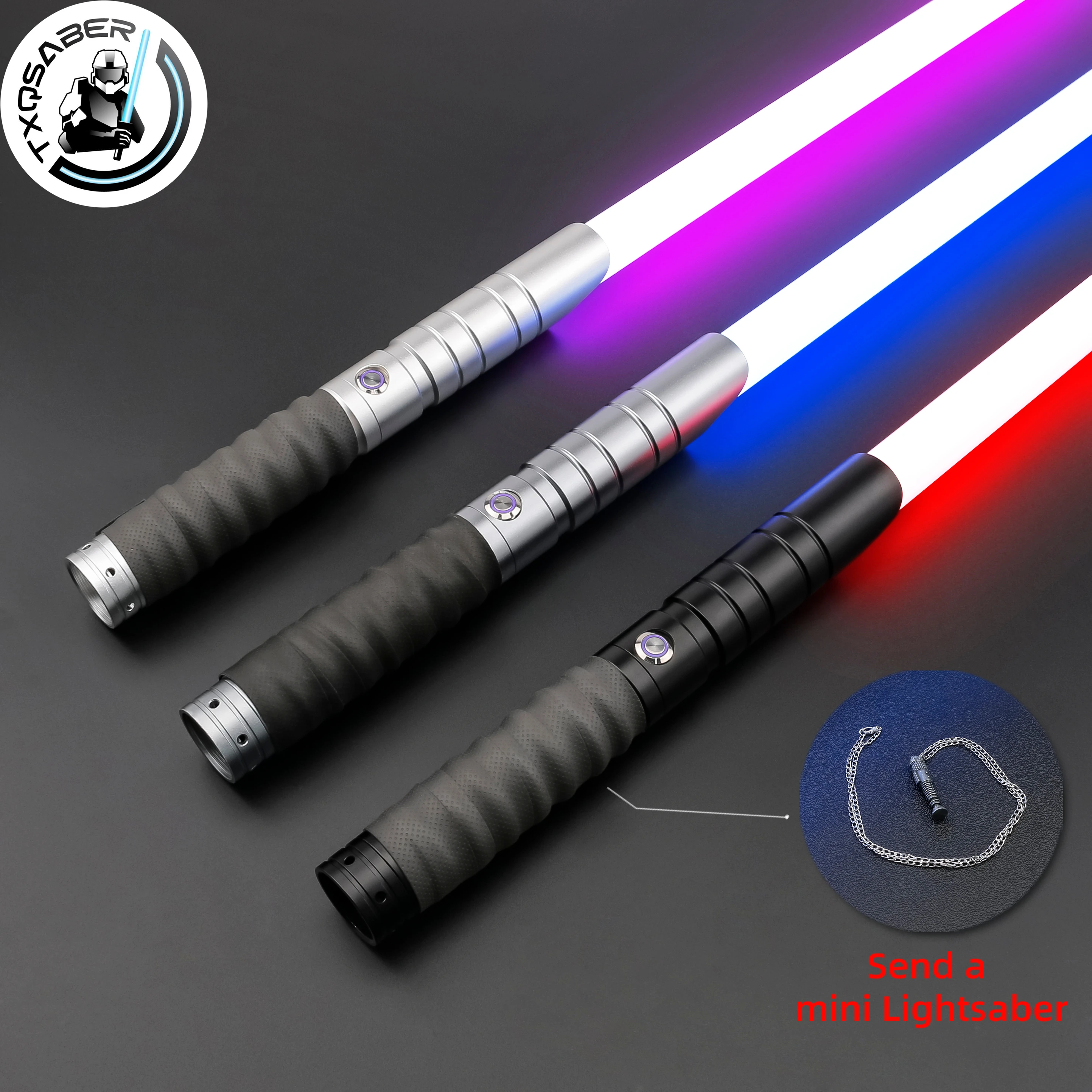 TXQSABER Sable de Luz Neo Pixel RGB con Oscilación Suave, FOC, Blaster, Empuñadura Metálica, Sable de Luz Resistente para Duelos, Juguetes de Cosplay Jedi