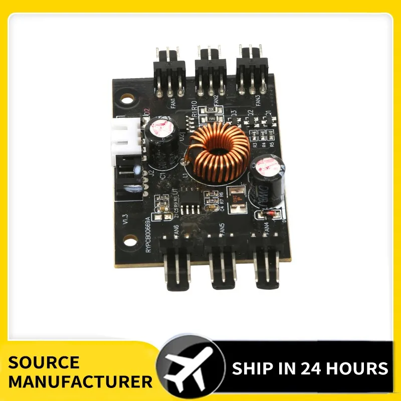 

PC Computer 6 Channels HUB Cooling PWM Fan Speed CPU Controller 3Pin 4pin 1 to 6 Ways HDD Motherboardc Controller Power Board