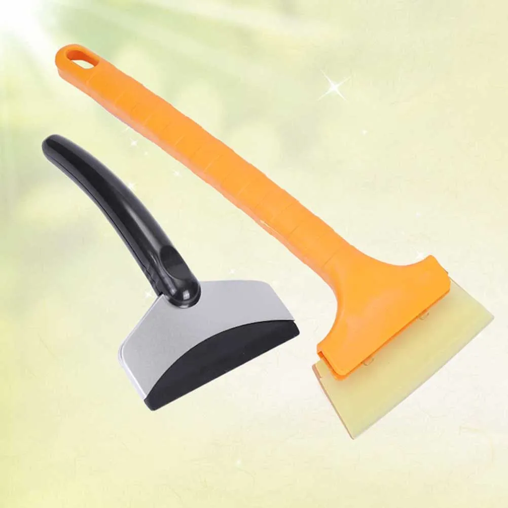 

2pcs Stainless Steel Snow Shovel Ice Scraper Snow Brush Car Windscreen Remover Lightweight Portable Corrosion Resistant Durable
