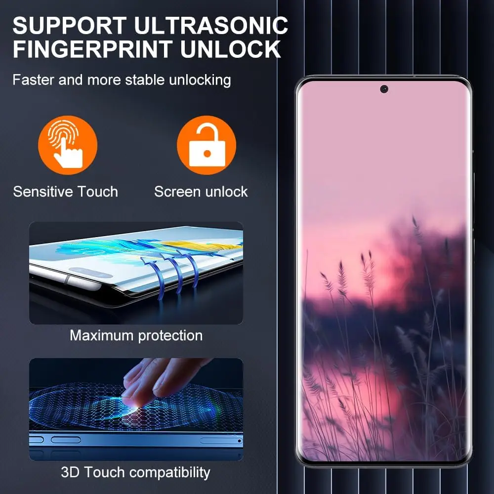 2/4PCS 9H Curved Four Sides Glue Tempered Glass For Xiaomi 13 Pro 13 Ultra HD Screen Protector