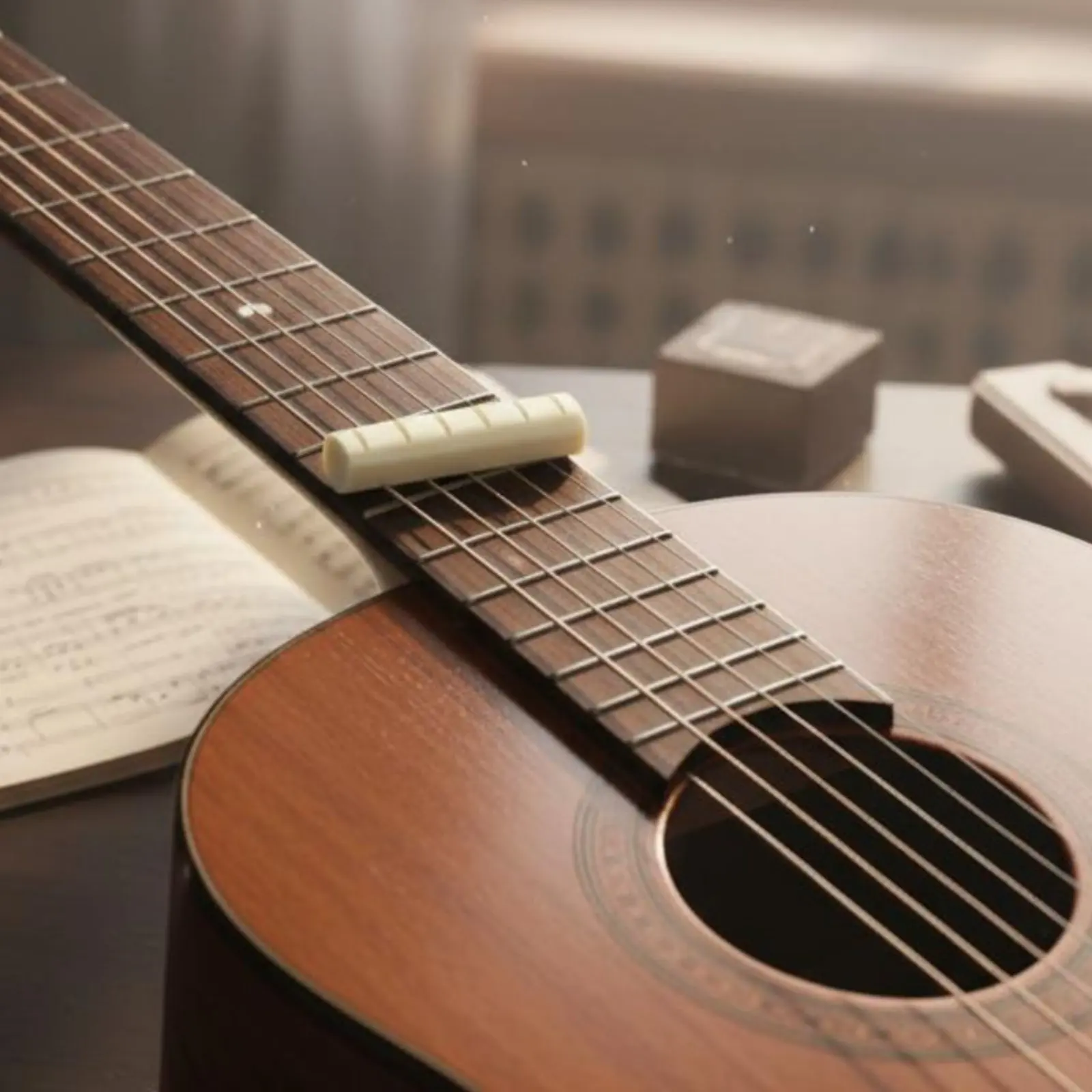 Guitar Nut and Saddle Set Easy to Install Musical Instrument Part for Luthiers view 6