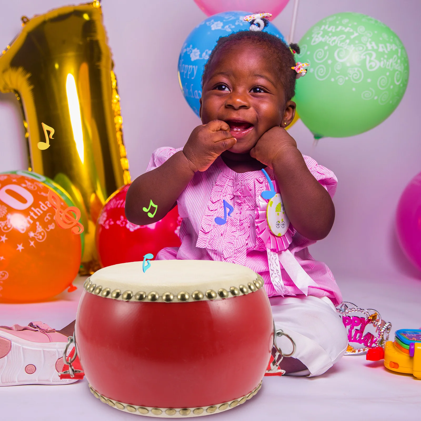 

1Set Education Drum Percussion Instrument for Kids Music Play Party Celebration Fun Wooden Drum