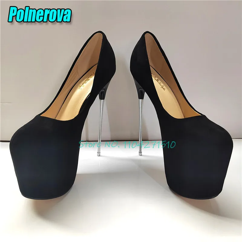 Platform 19CM High Heels Summer New Steel Heel Thick Soled Stiletto Pumps Sexy Pointed Toe Patent Leather Women Shoes Large Size