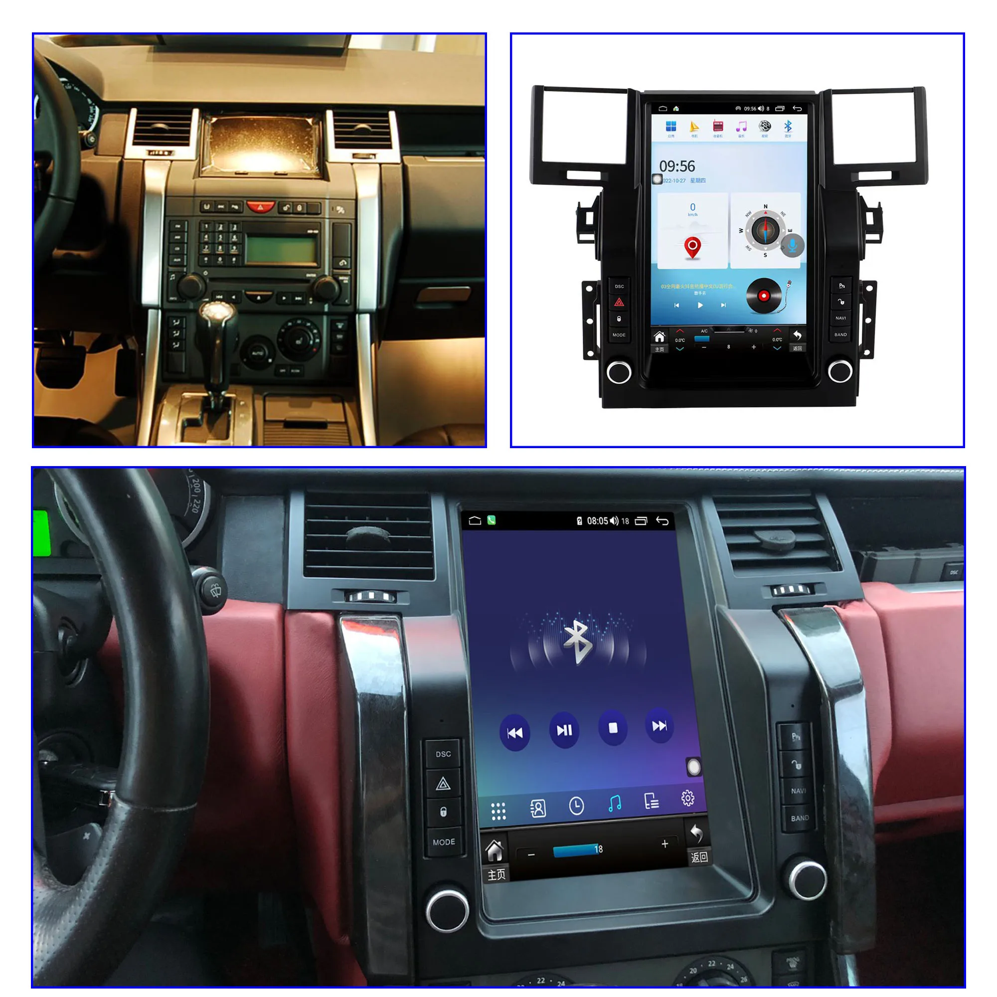 Penhui 12.1'' Android Car DVD Radio 360 Stereo Player for Land Rover Range Rover Sport 2005-2009 Android Video GPS Navigation 4G